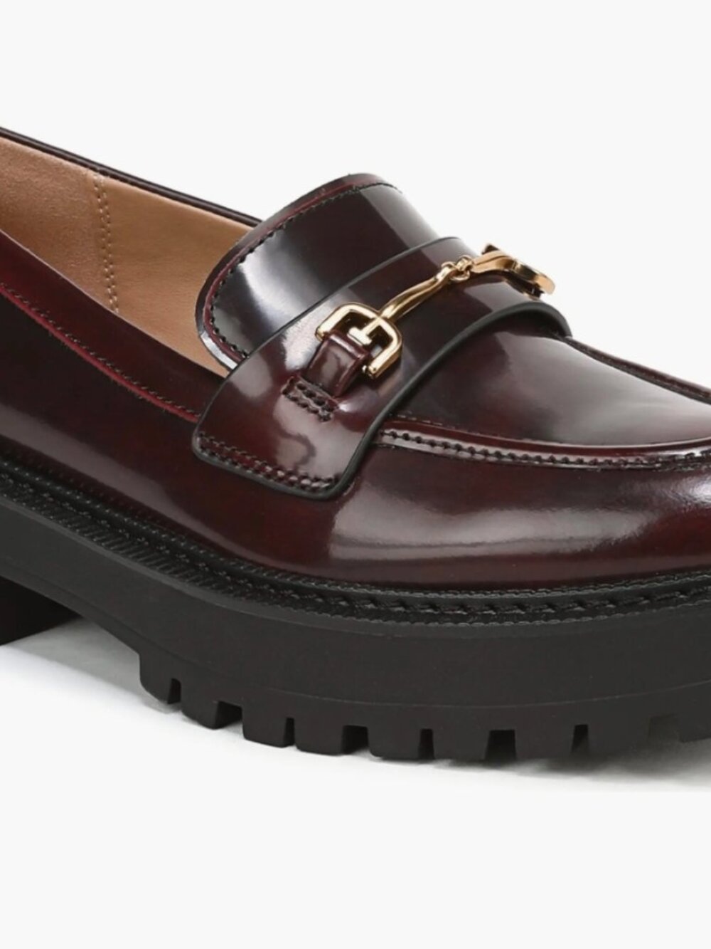 Sam Edelman Lea Platform Dark Merlot Patent Leather Loafer Women's Size 7 NEW